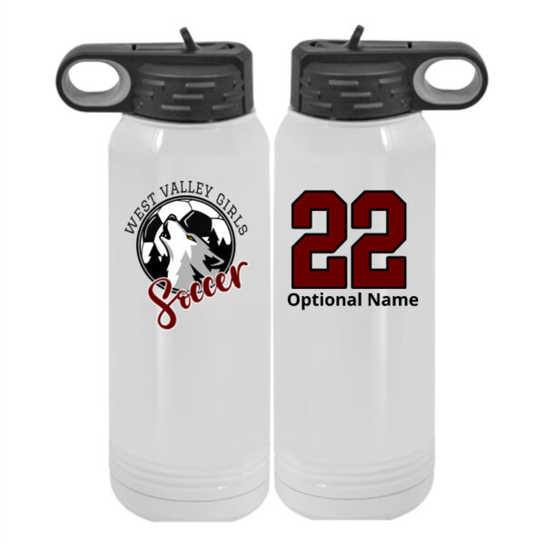 WVGS with Optional Personalization - Custom 30 oz. White Stainless Steel Vacuum Insulated Water Bottle Thumbnail