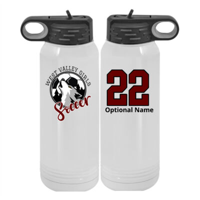 WVGS with Optional Personalization - Custom 30 oz. White Stainless Steel Vacuum Insulated Water Bottle Thumbnail